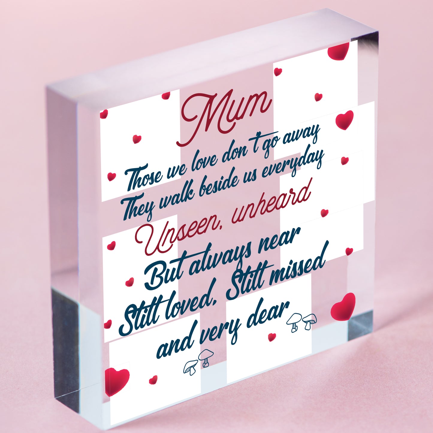 Mum Memorial Plaque Christmas Bauble Grave Sign Wooden Hanging Heart Decoration