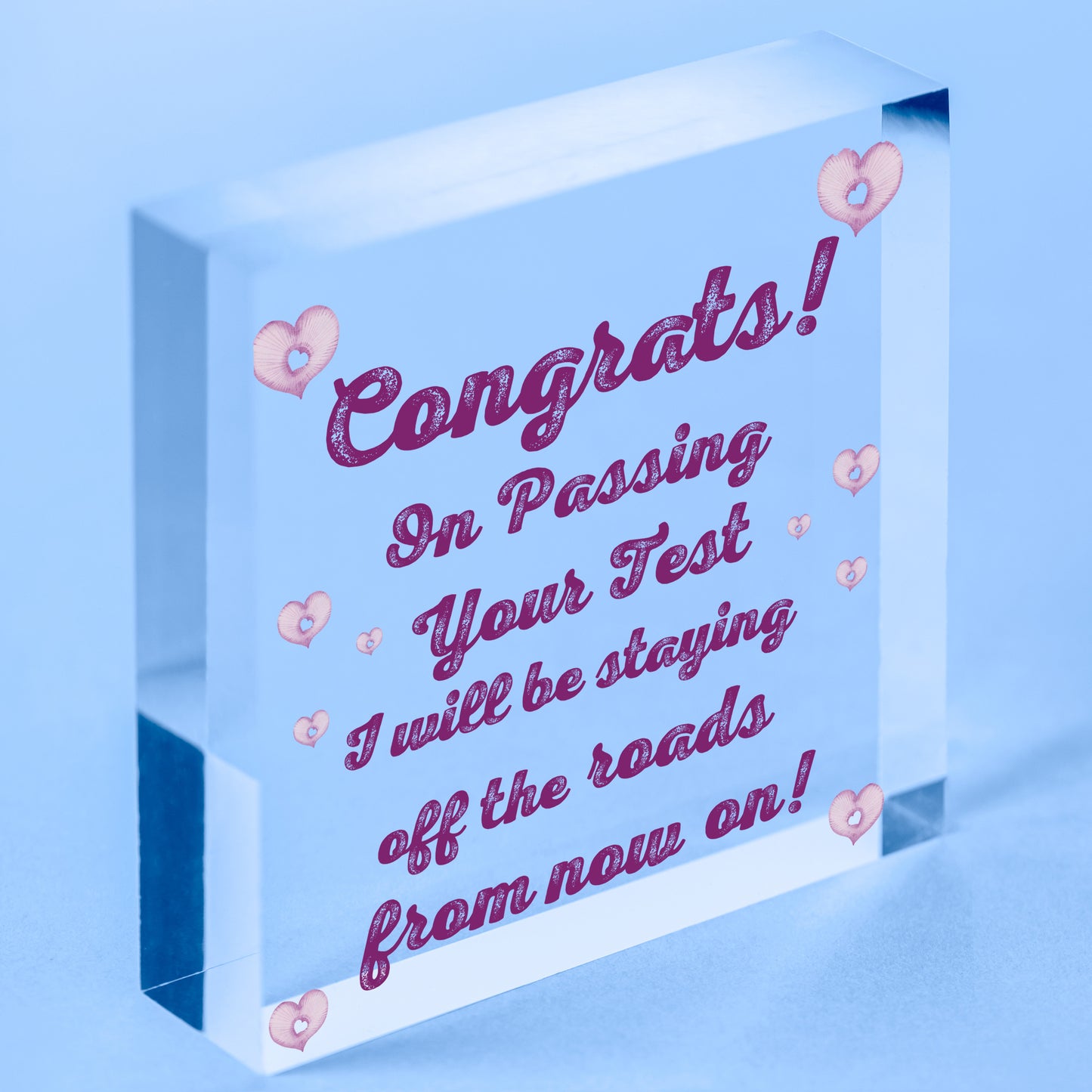 Passed Driving Test New Driver Funny Congratulations Gift Wooden Heart Plaque