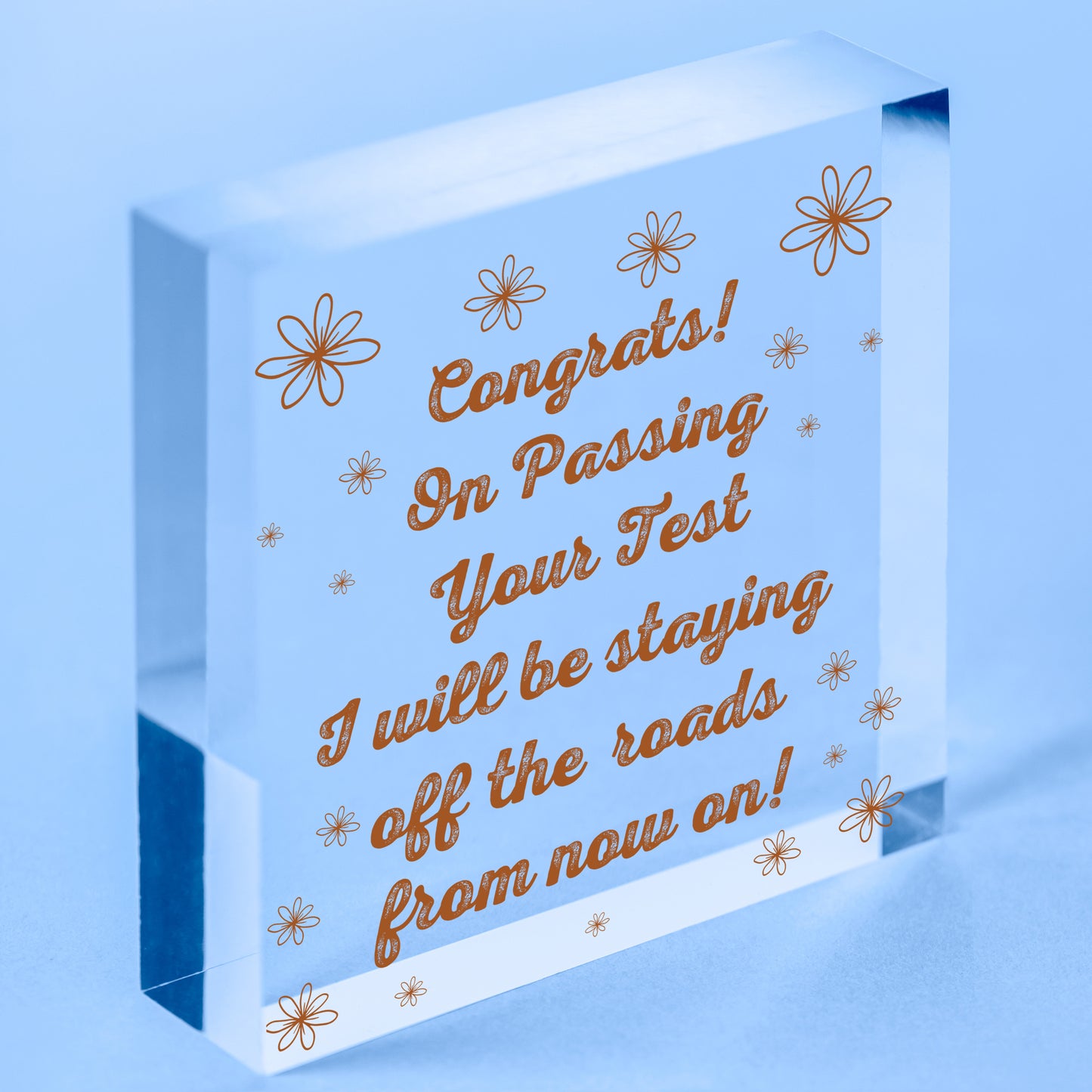 Passed Driving Test New Driver Funny Congratulations Gift Acrylic Block Plaque