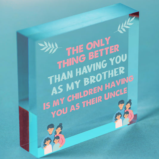 Thank You Novelty Gift For Uncle Plaque Gifts For Brother Birthday Christmas Free-Standing Block