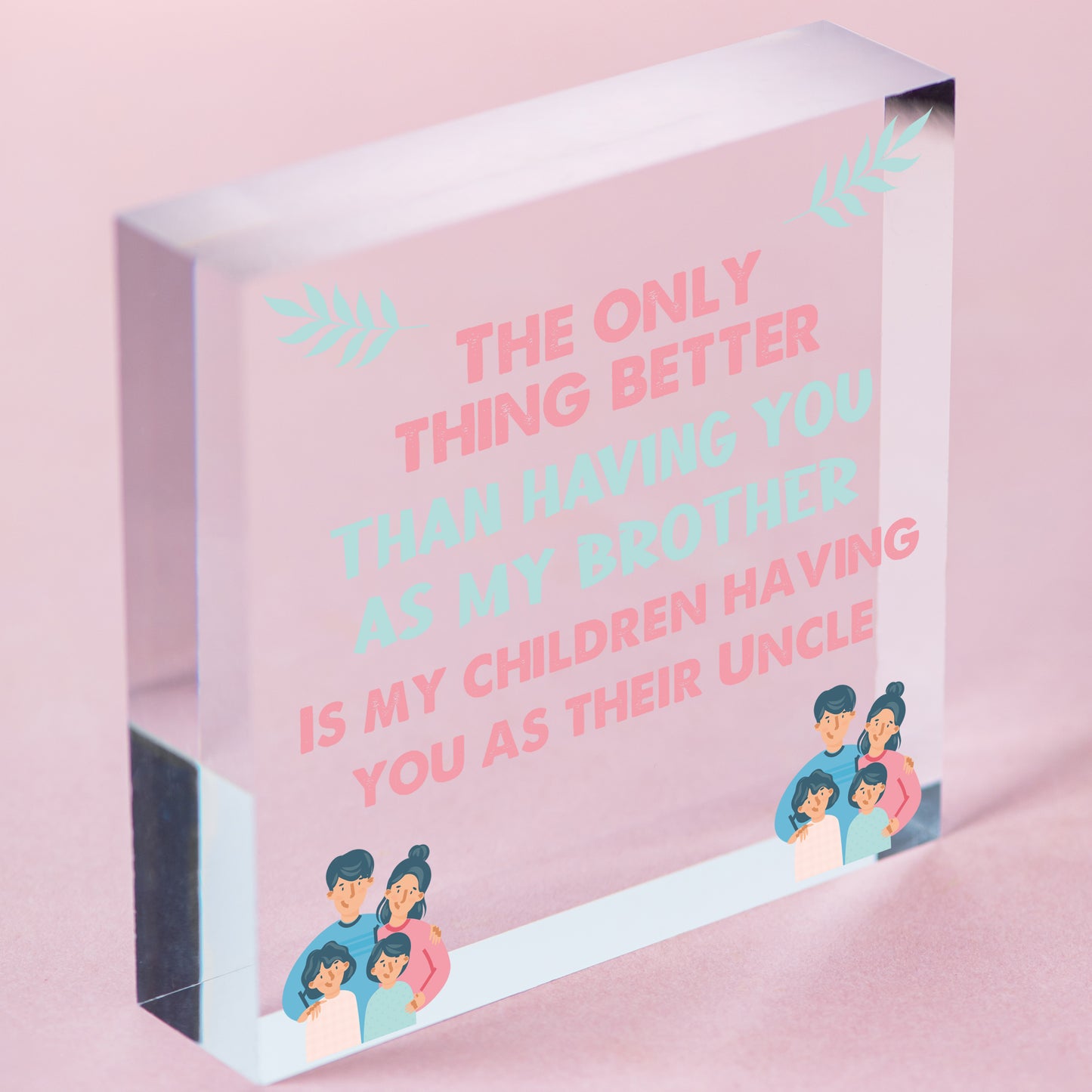 Thank You Novelty Gift For Uncle Plaque Gifts For Brother Birthday Christmas Free-Standing Block