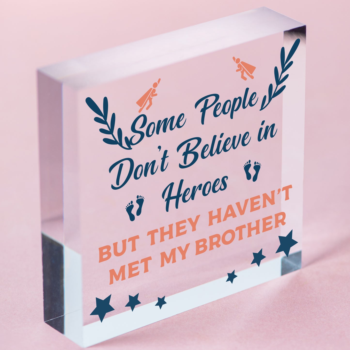 HERO Brother Christmas Birthday Gift Plaque For Big Brother Friendship Family Free-Standing Block