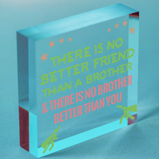 Brother Plaque Novelty Brother Gift For Birthday Christmas Friend Gift For Him Free-Standing Block