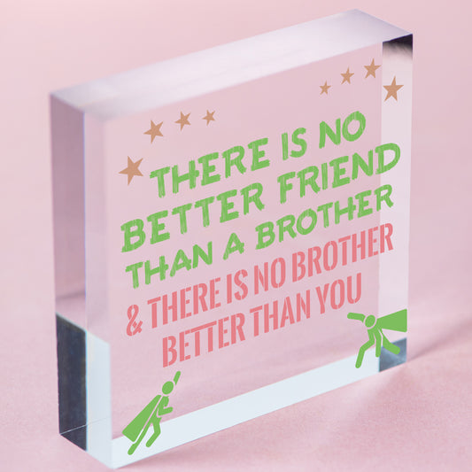 Brother Plaque Novelty Brother Gift For Birthday Christmas Friend Gift For Him Free-Standing Block