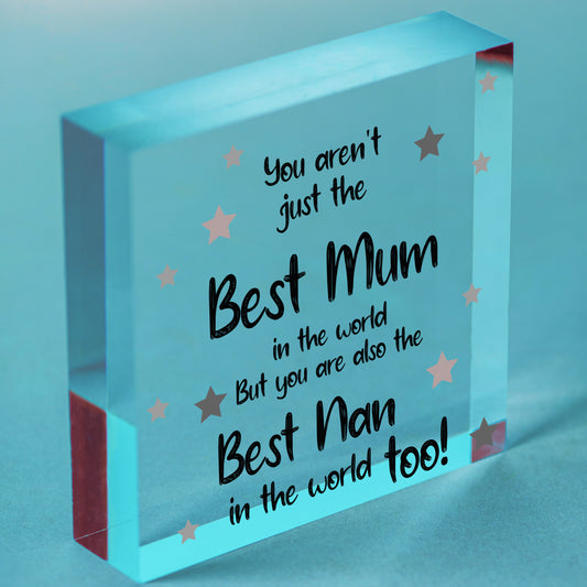 Cute Mother's Day Gift Card Wooden Heart Mum Gifts Nan Gifts Thank You Keepsake Free-Standing Block