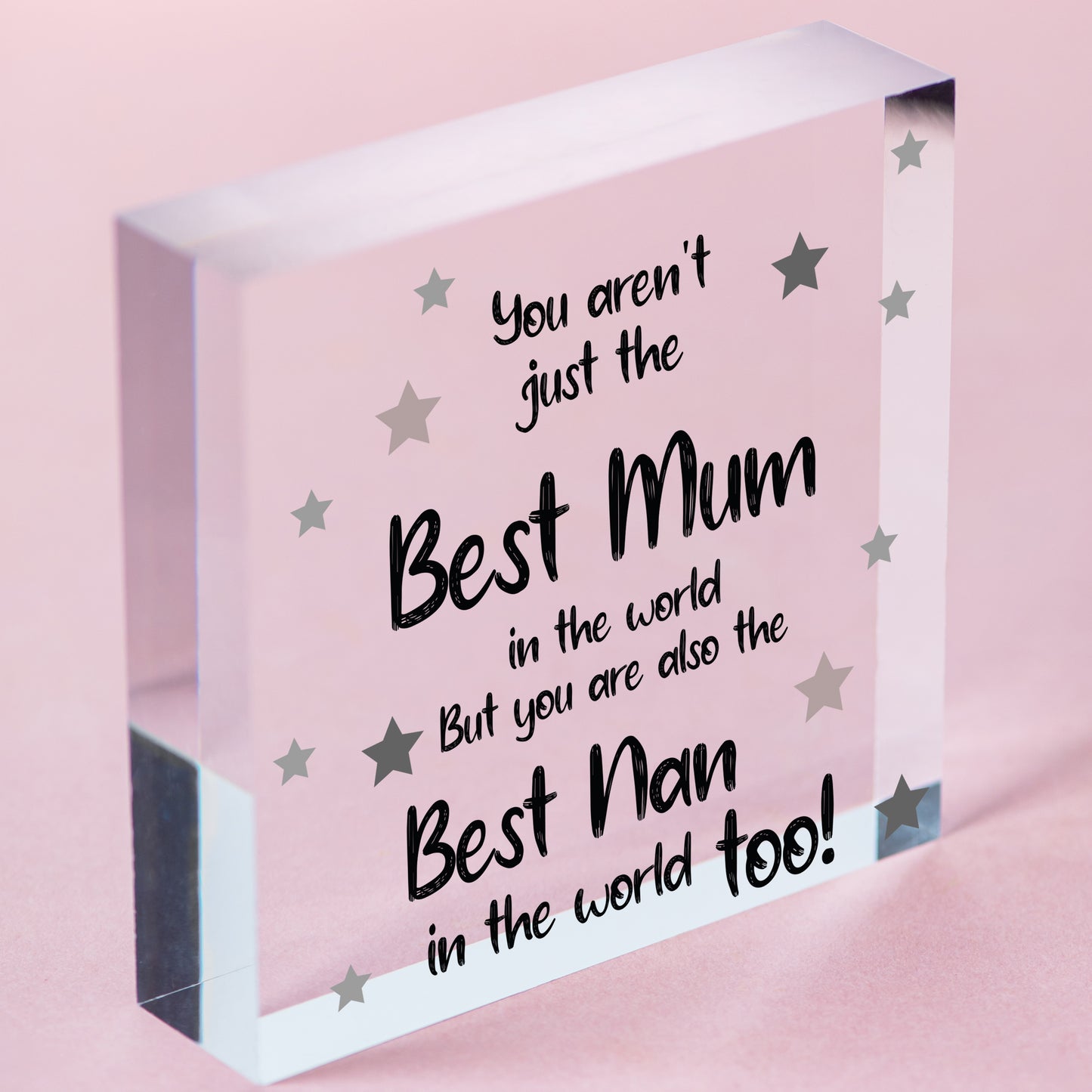 Cute Mother's Day Gift Card Wooden Heart Mum Gifts Nan Gifts Thank You Keepsake Free-Standing Block