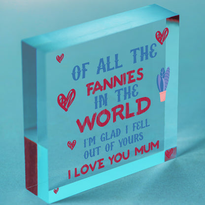 Funny Mothers Day Birthday Gift For Mum Wooden Heart Daughter Son Keepsake Free-Standing Block