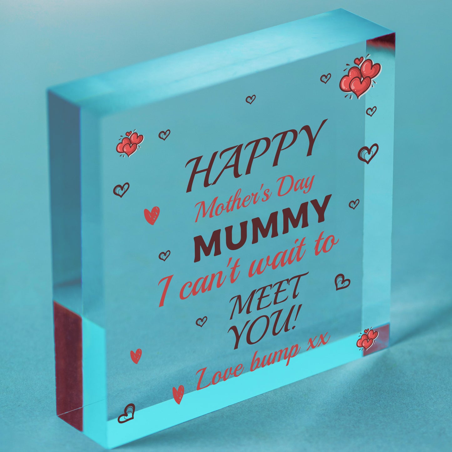 Happy Mothers Day From Bump Mummy To Be Newborn Baby Gifts For New Mum Free-Standing Block