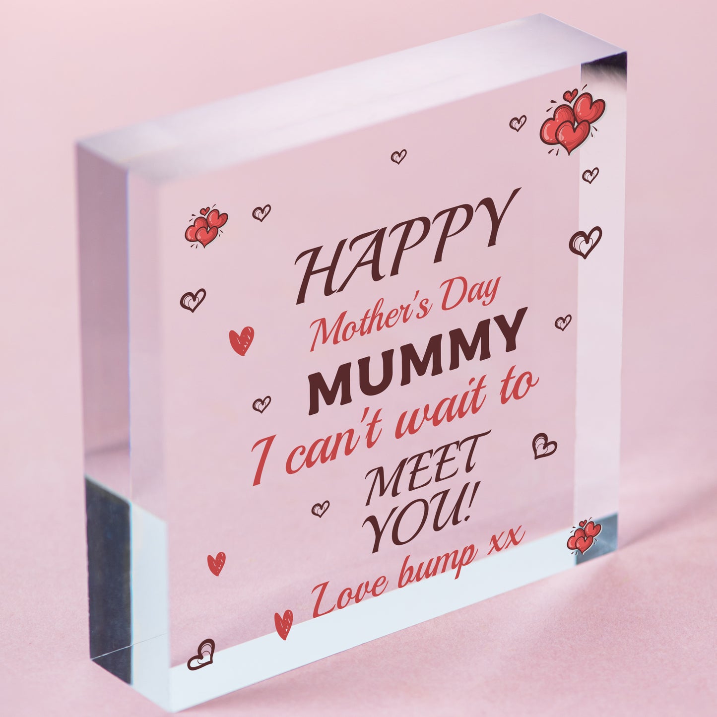 Happy Mothers Day From Bump Mummy To Be Newborn Baby Gifts For New Mum Free-Standing Block