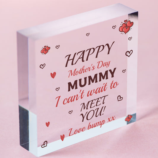 Happy Mothers Day From Bump Mummy To Be Newborn Baby Gifts For New Mum Free-Standing Block