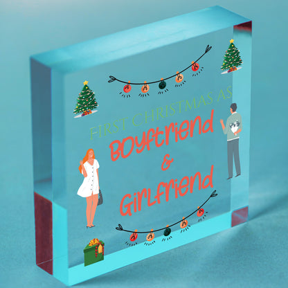 First Christmas As Boyfriend And Girlfriend 1st Christmas Bauble Couple Gift Free-Standing Block