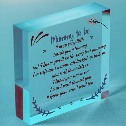 Mummy To Be Sign Baby Shower Mum Friendship Gift New Baby From Bump Present Free-Standing Block