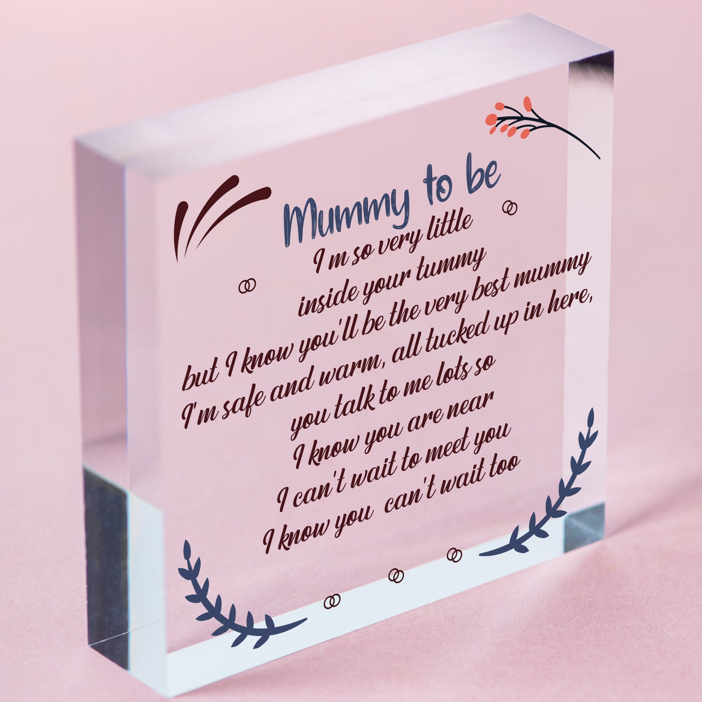 Mummy To Be Sign Baby Shower Mum Friendship Gift New Baby From Bump Present Free-Standing Block