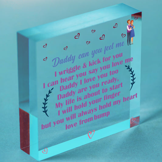 Handmade Heart From Bump Gifts For Men Daddy To Be Birthday Father Baby Son Free-Standing Block