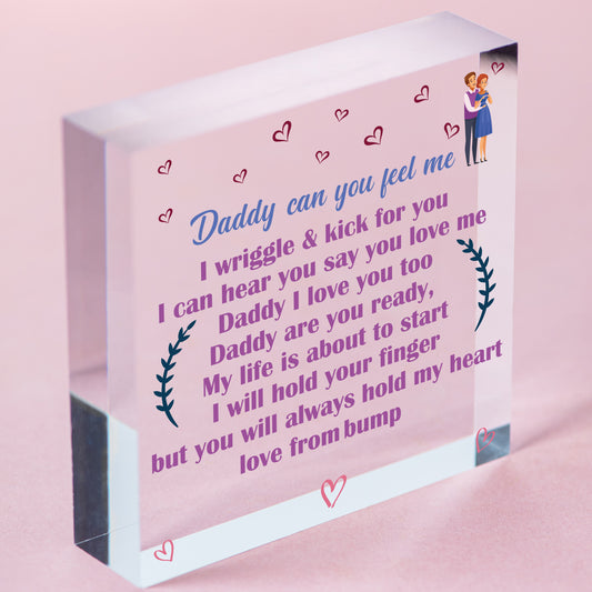 Handmade Heart From Bump Gifts For Men Daddy To Be Birthday Father Baby Son Free-Standing Block