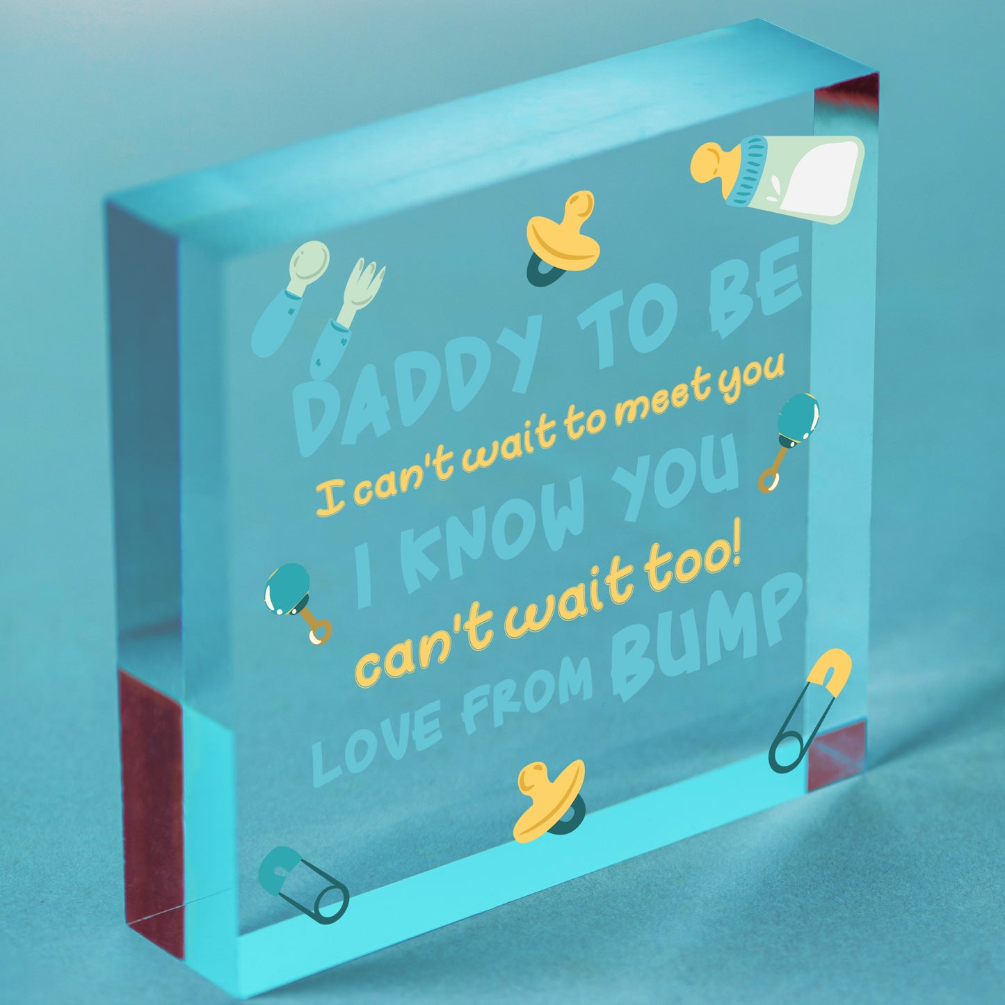 Daddy To Be Gifts Card From Bump Heart Daddy Christmas Presents Gifts For Dad Free-Standing Block