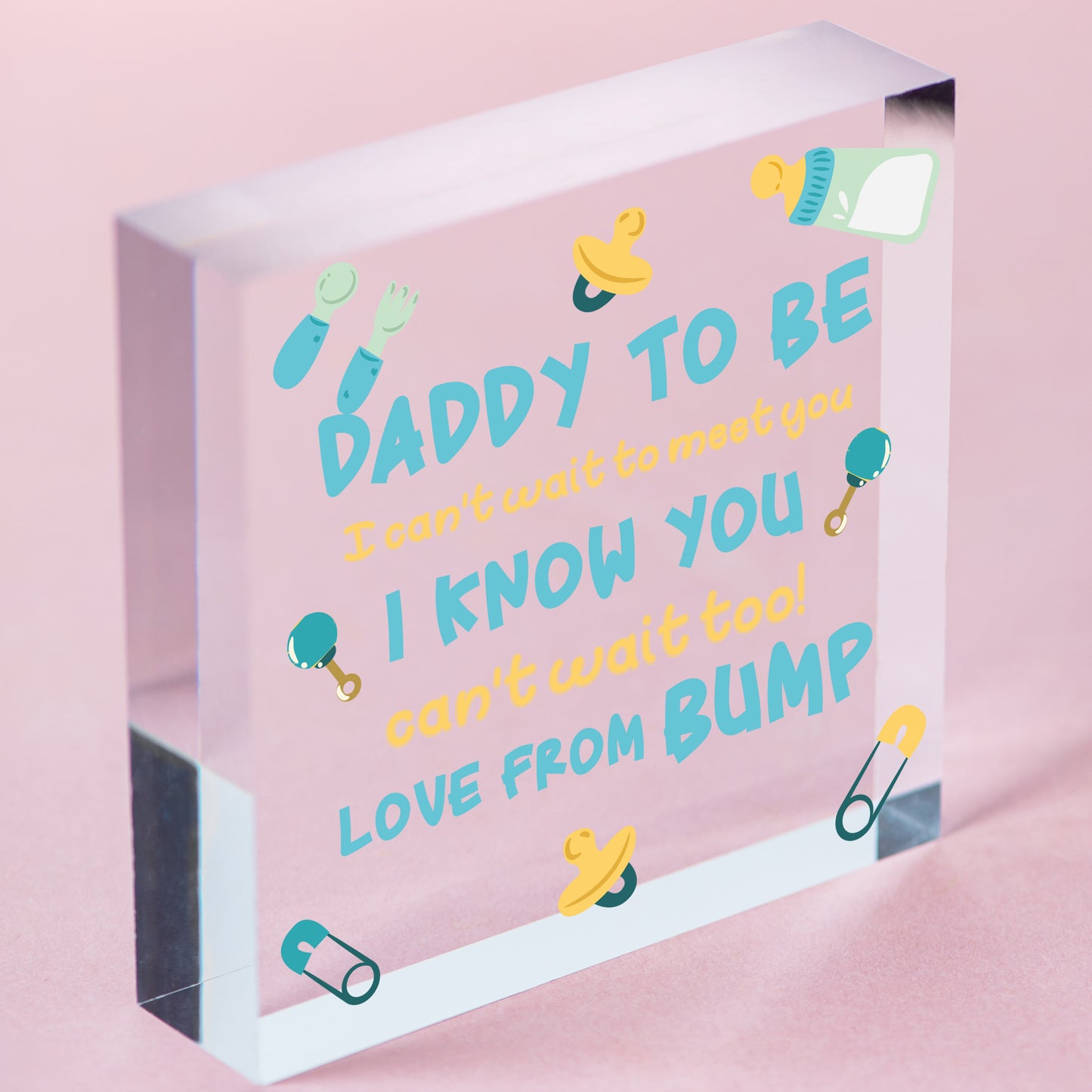 Daddy To Be Gifts Card From Bump Heart Daddy Christmas Presents Gifts For Dad Free-Standing Block