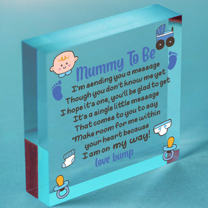 Mummy To Be Gifts From Bump Baby Shower Gift Mummy To Be Birthday Card Plaque Free-Standing Block