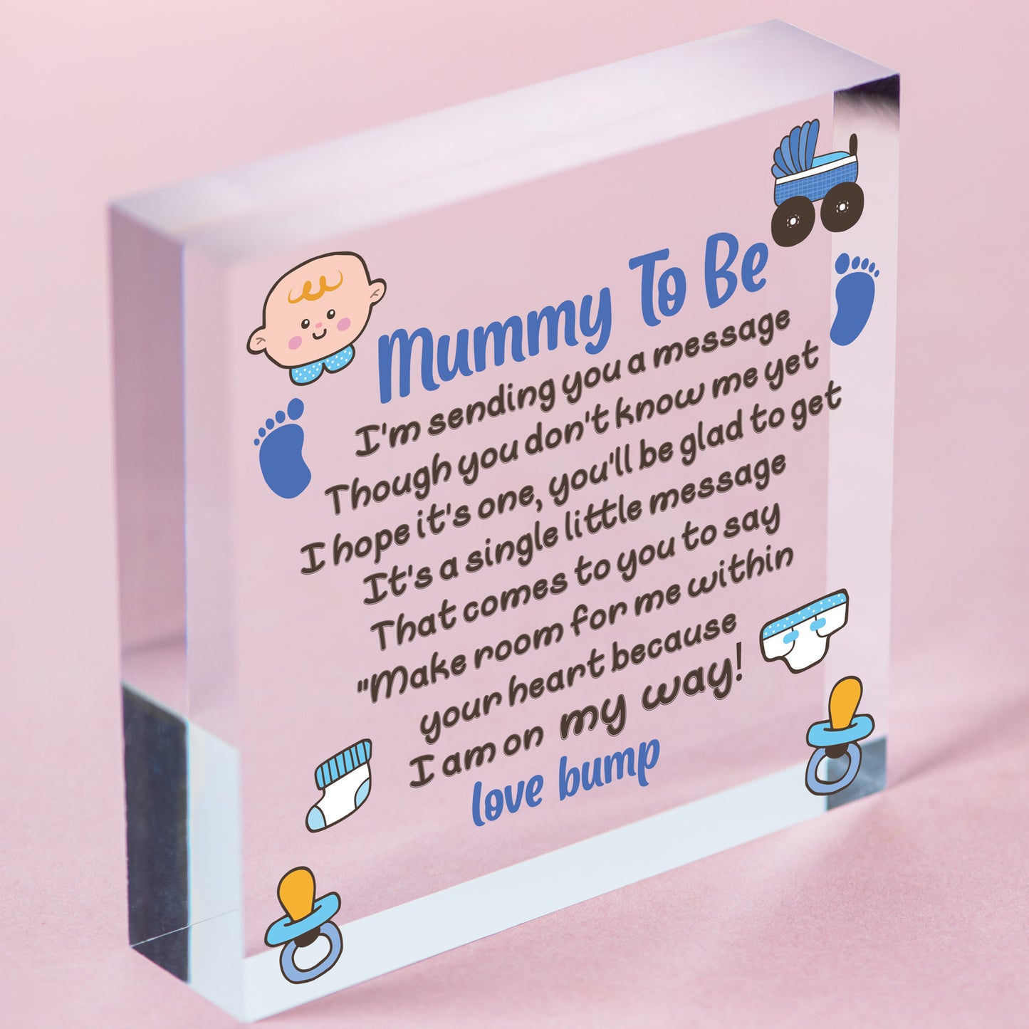 Mummy To Be Gifts From Bump Baby Shower Gift Mummy To Be Birthday Card Plaque Free-Standing Block