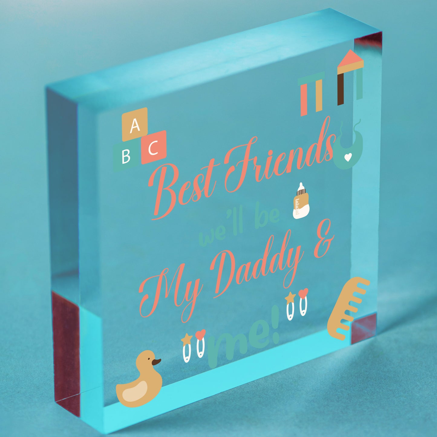 Gifts For Him Handmade Heart From Bump Gifts Daddy Baby Son Daughter Birthday Free-Standing Block