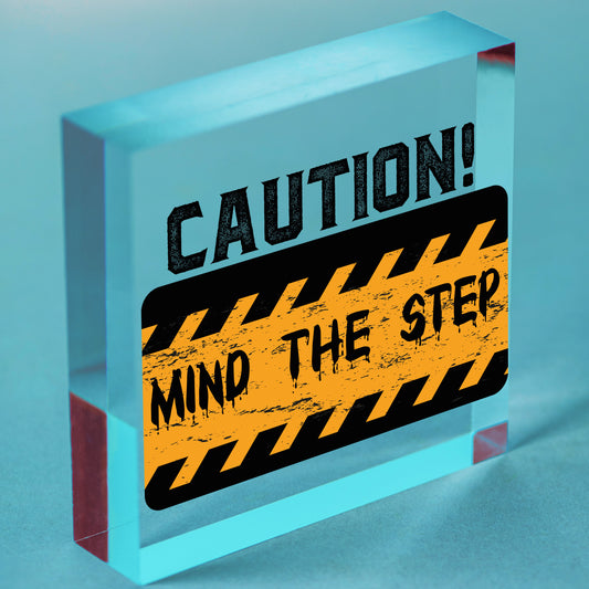 Mind The Step Sign Warning Caution Health & Safety Hanging Door Wall Sign Plaque Free-Standing Block