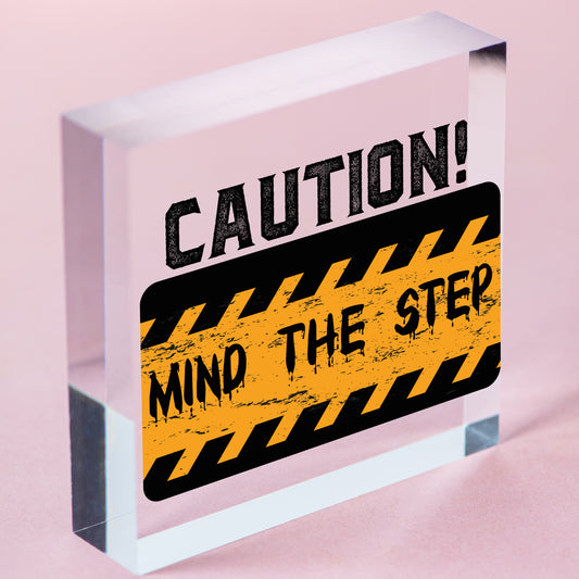 Mind The Step Sign Warning Caution Health & Safety Hanging Door Wall Sign Plaque Free-Standing Block