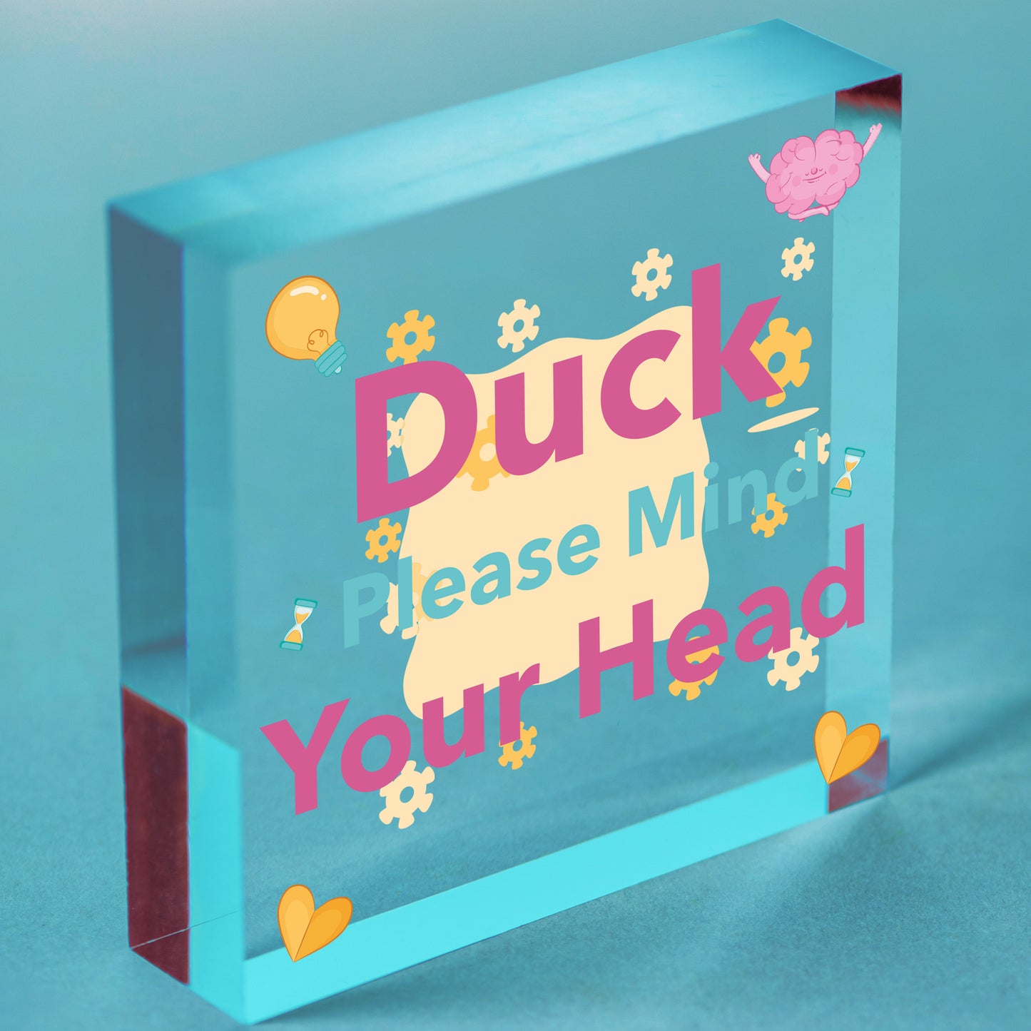 DUCK! Please Mind Your Head Friendship Home Gift Hanging Plaque Notice Step Sign Free-Standing Block