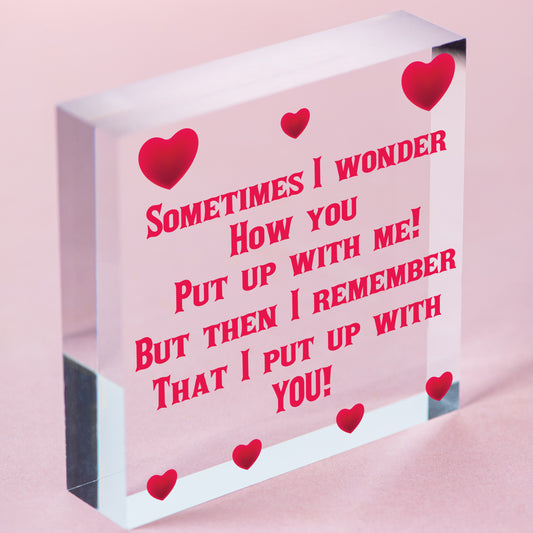 Valentines Funny Card For Boyfriend Girlfriend Novelty Rude Card For Him Her Free-Standing Block