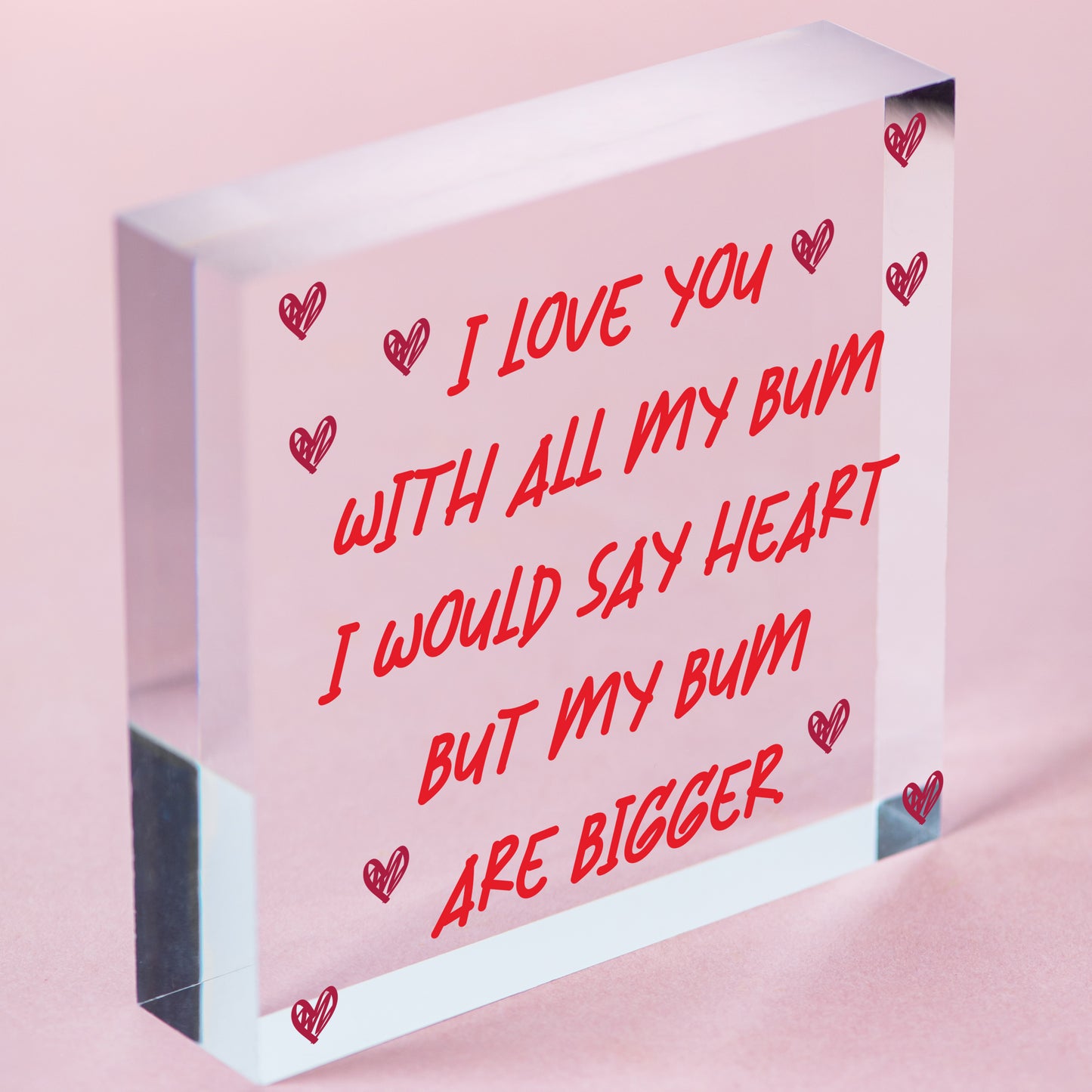 Funny Valentines Day Card For Boyfriend Husband Novelty Card For Him Rude Gift Free-Standing Block