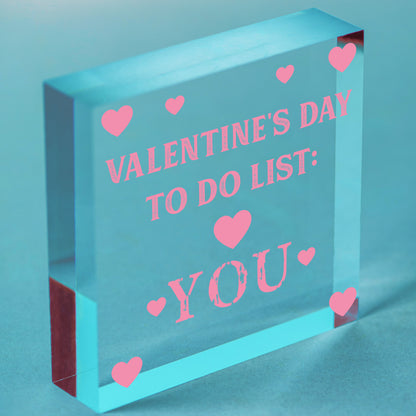 Funny Valentines Day Card For Him Her TO DO LIST Joke Husband Wife Card Free-Standing Block