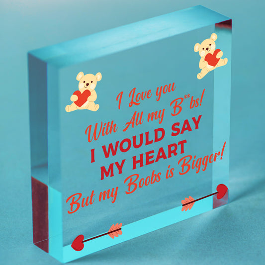 Rude Gift For Husband Boyfriend Valentines Anniversary FUNNY Gift For Him Free-Standing Block