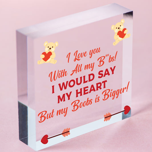 Rude Gift For Husband Boyfriend Valentines Anniversary FUNNY Gift For Him Free-Standing Block