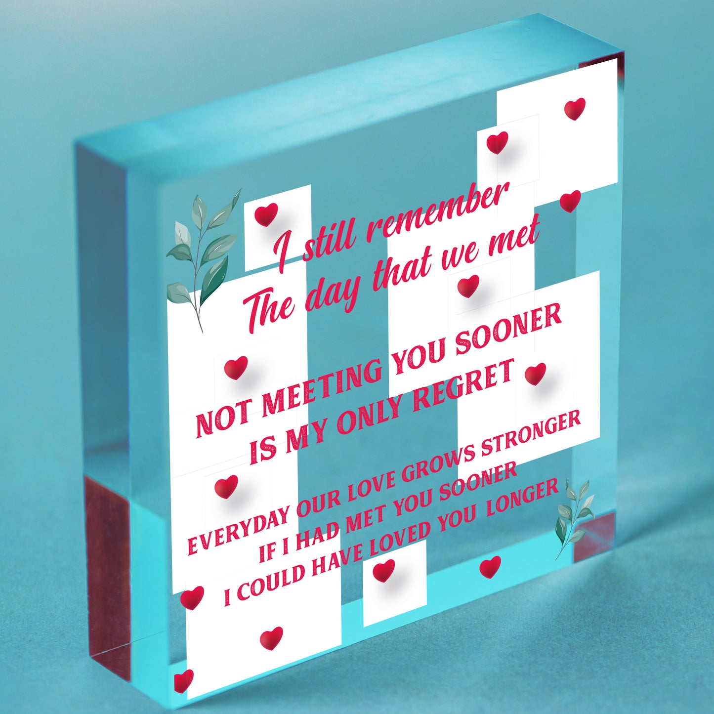 Valentines Day Anniversary Gifts For Her Him Boyfriend Girlfriend Husband Wife Free-Standing Block