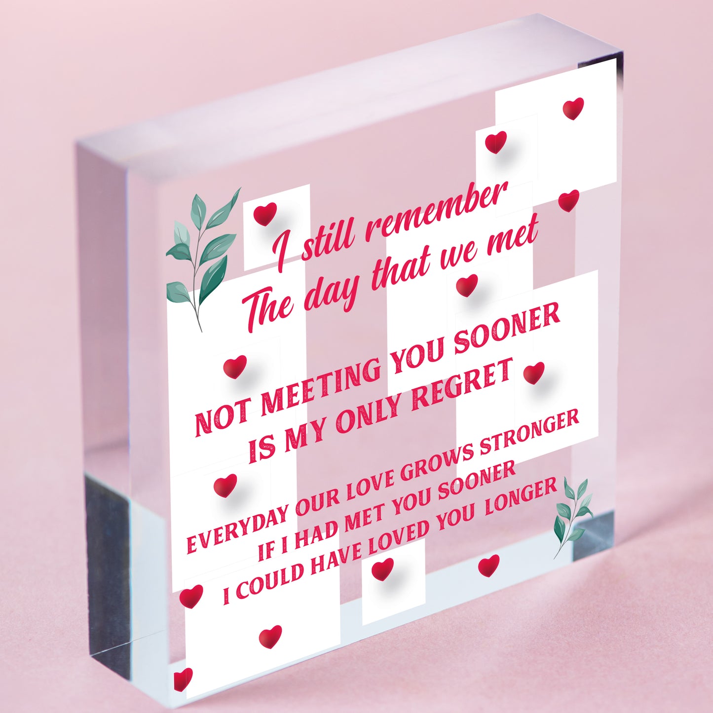 Valentines Day Anniversary Gifts For Her Him Boyfriend Girlfriend Husband Wife Free-Standing Block