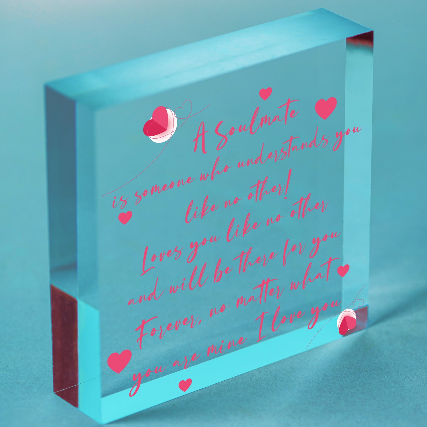 Valentines Anniversary Gift For Soulmate Boyfriend Girlfriend Husband Wife Free-Standing Block