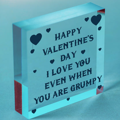 Happy Valentines Day Card Funny Card For Him Her Men Women Love You Card Free-Standing Block