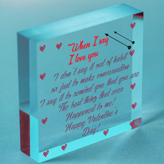 Special Valentines Day Wooden Heart Plaque Gift For Husband Wife Gift For Him Free-Standing Block