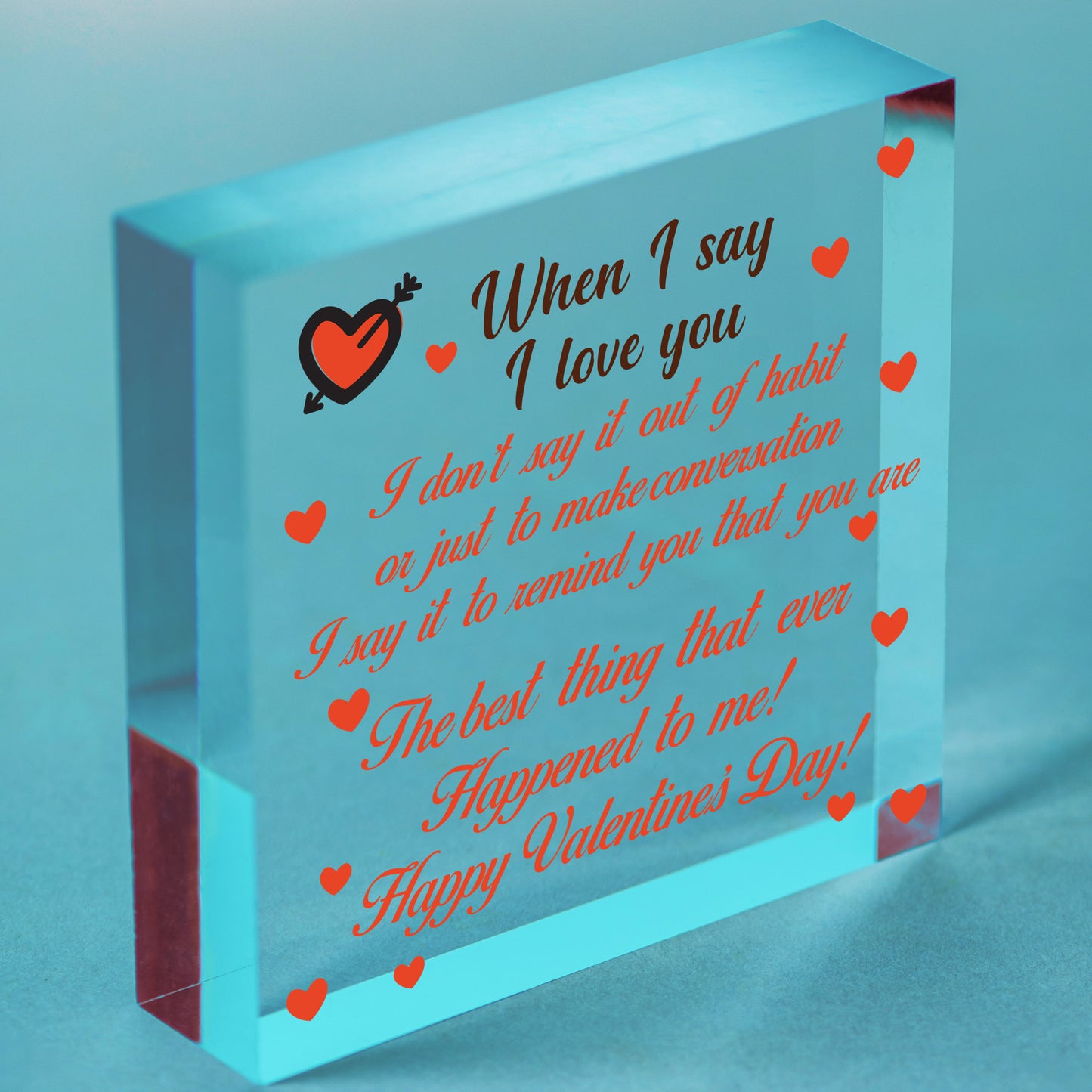 Soulmate I Love You Hanging Wooden Heart Valentines Day Gift Husband Wife Sign Free-Standing Block