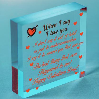 Soulmate I Love You Hanging Wooden Heart Valentines Day Gift Husband Wife Sign Free-Standing Block