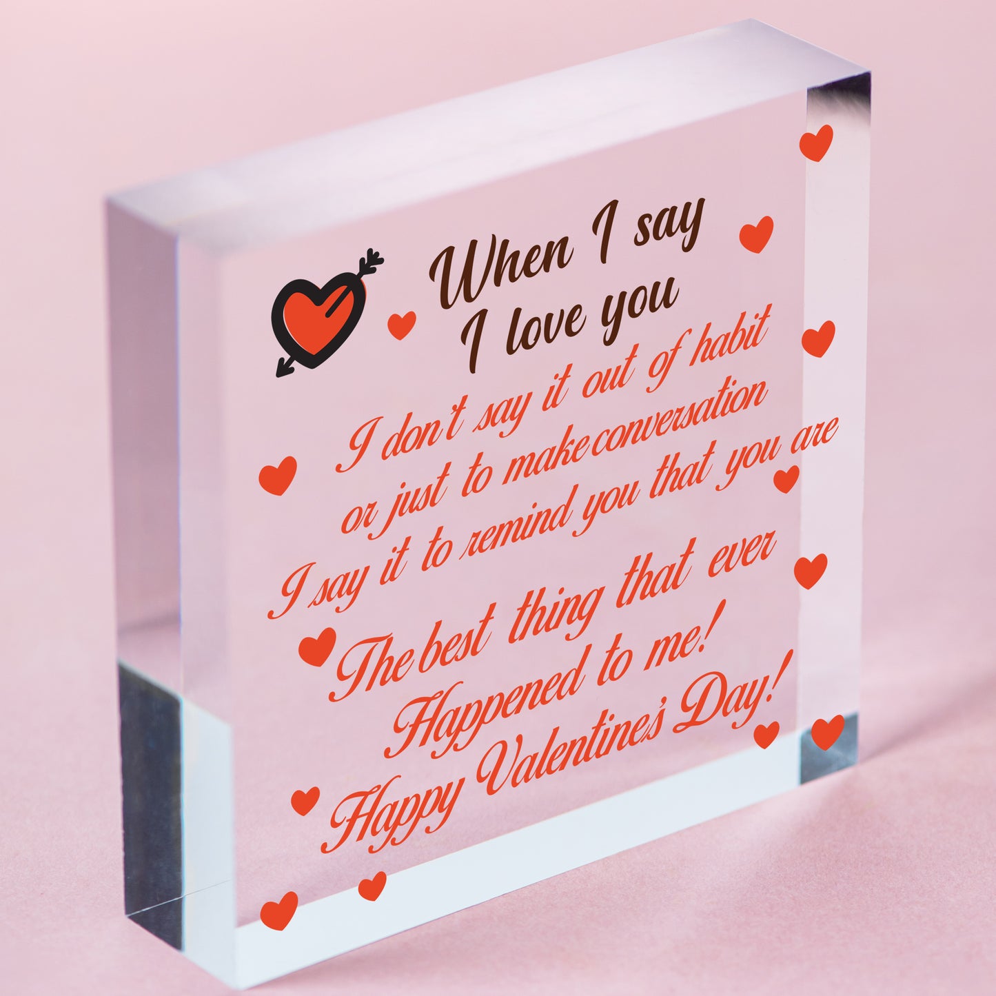 Soulmate I Love You Hanging Wooden Heart Valentines Day Gift Husband Wife Sign Free-Standing Block