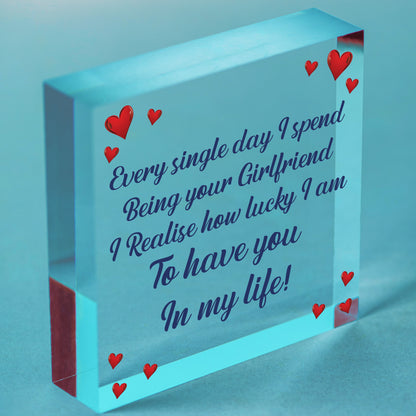 Special Gift For Boyfriend Valentines Day Anniversary Metal Card Gift For Him Free-Standing Block