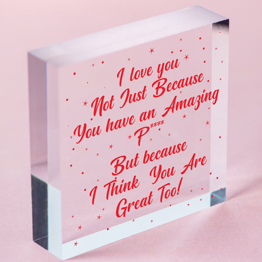 Funny Anniversary Gift For Your Boyfriend Husband Funny Valentines Card For Him Free-Standing Block