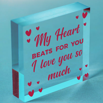 Novelty Gift For Boyfriend Girlfriend Husband Wife Valentines Anniversary Love Free-Standing Block