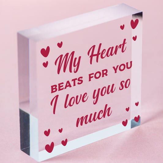 Novelty Gift For Boyfriend Girlfriend Husband Wife Valentines Anniversary Love Free-Standing Block