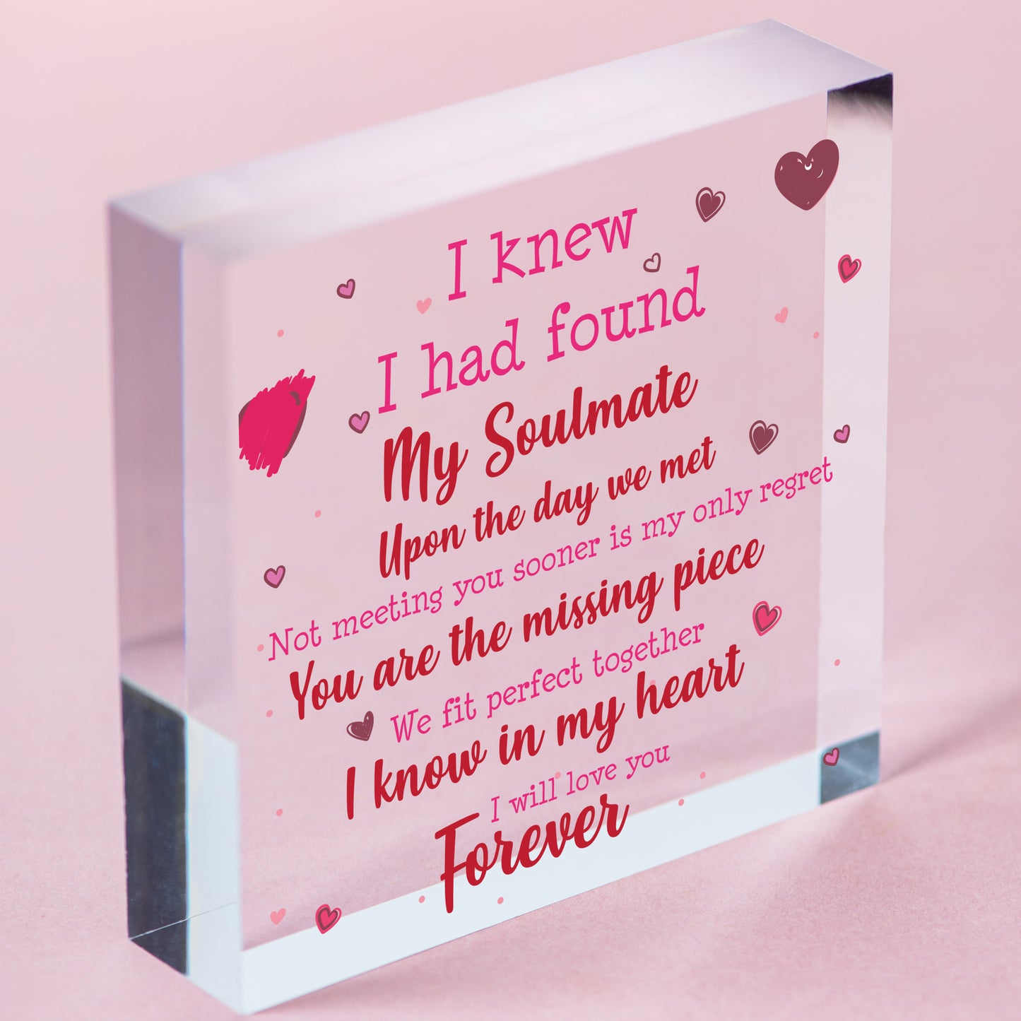 Valentines Anniversary Gift For Him Her Wood Heart Gift For Boyfriend Girlfriend Free-Standing Block