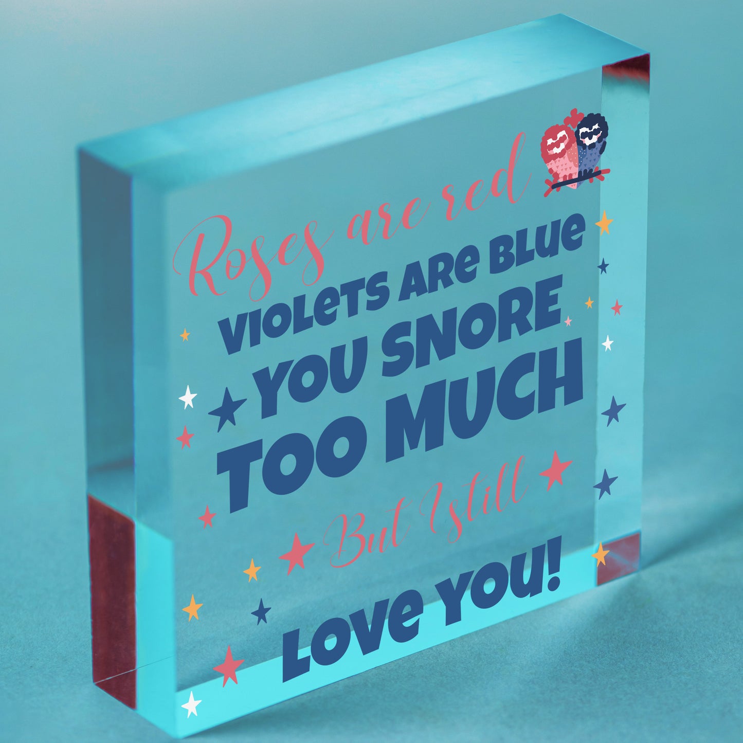 Valentines Gifts For Him Her Funny Poem Acrylic Heart Boyfriend Girlfriend Wife Free-Standing Block