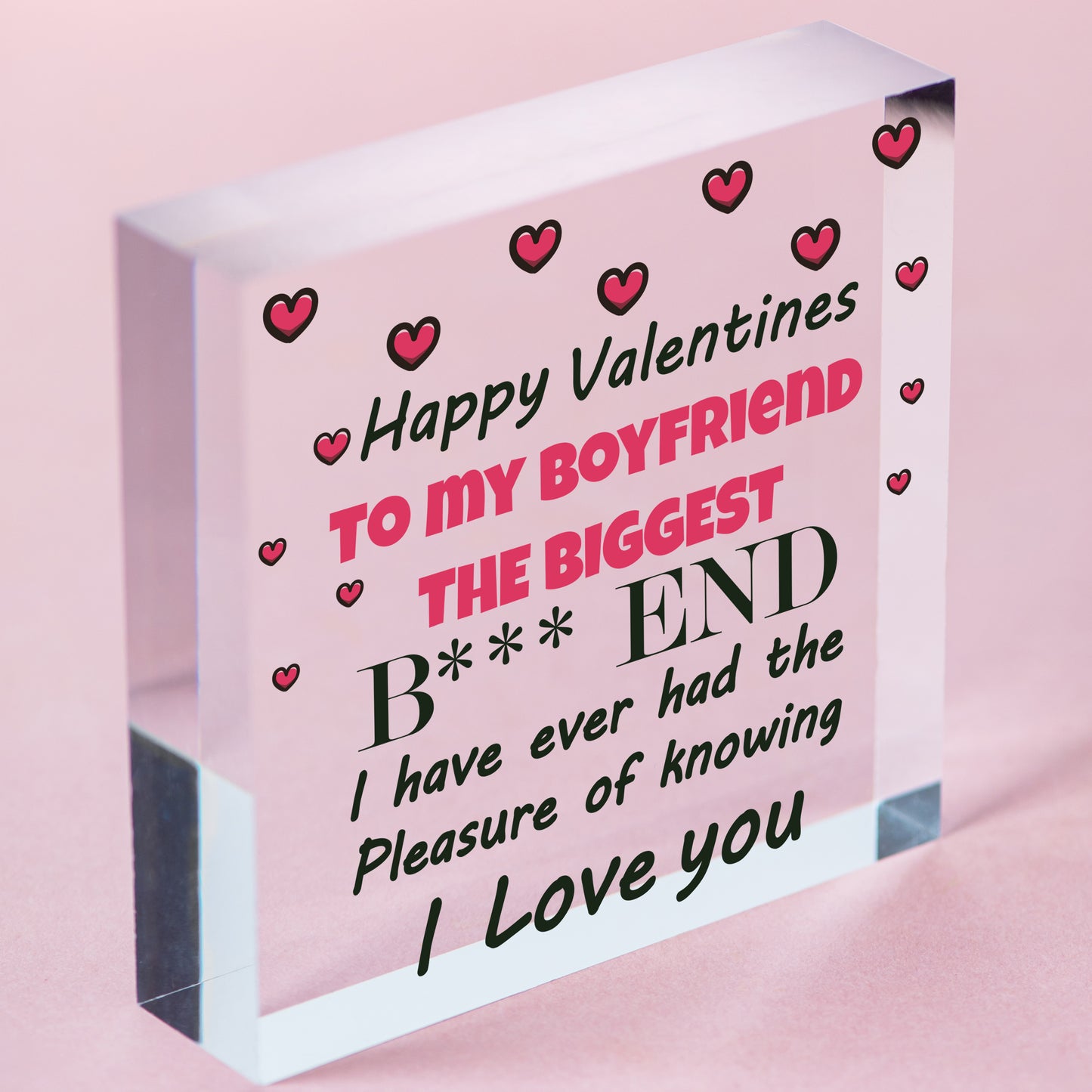 Funny Valentines Gift For Boyfriend Rude Gifts For Him Novelty Wooden Heart Gift Free-Standing Block