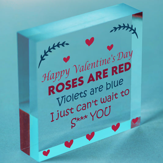 Valentines Day Rude Heart Gift For Him Her Novelty Gift For Boyfriend Girlfriend Free-Standing Block