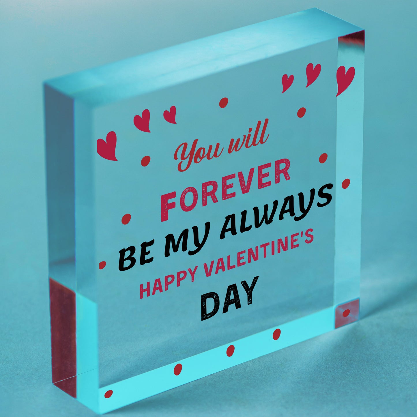 Happy Valentines Day To My Partner Novelty Gift For Him Her Boyfriend Girlfriend Free-Standing Block