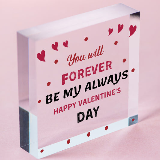 Happy Valentines Day To My Partner Novelty Gift For Him Her Boyfriend Girlfriend Free-Standing Block